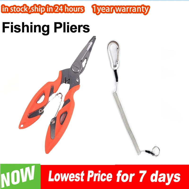 1 Set Fishing Plier Scissor With Rope Remover Cutting Fish Use Tongs