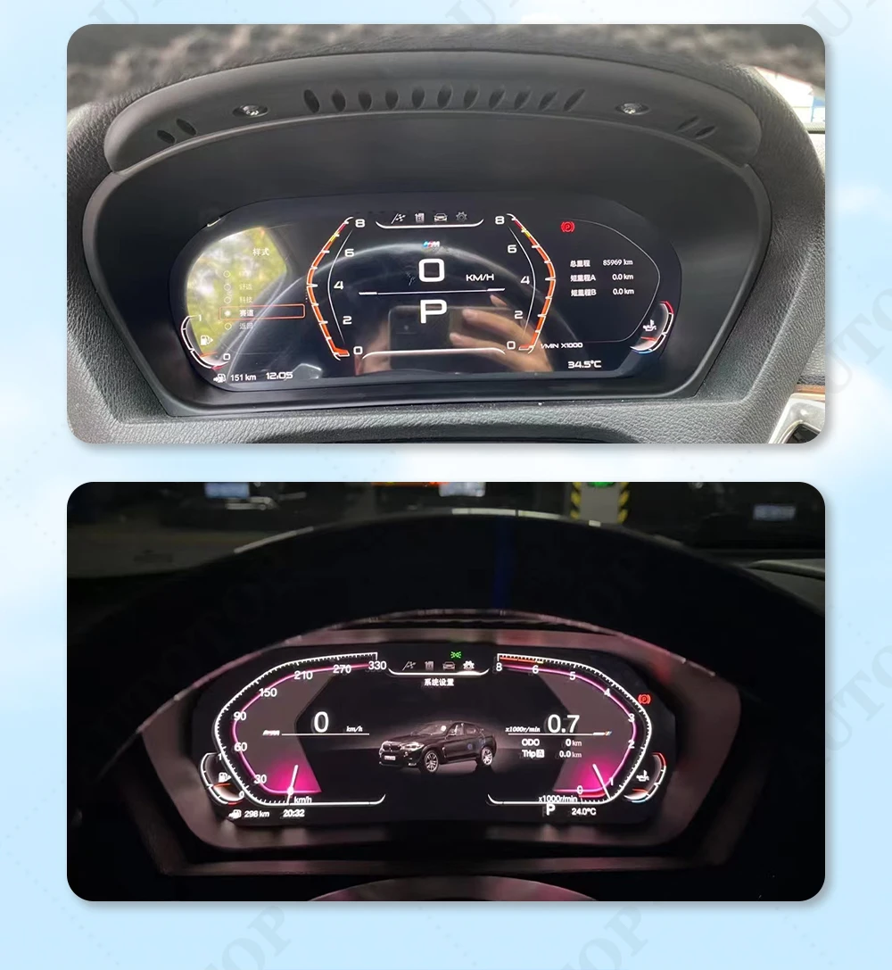 AUTOTOP 11-Zoll-LCD-Digitalcluster-Tachometer für BMW 1er E81 E82 E87 E88 2006–2015. Instrumententafel mit Linux-System-Dash – Detail 4