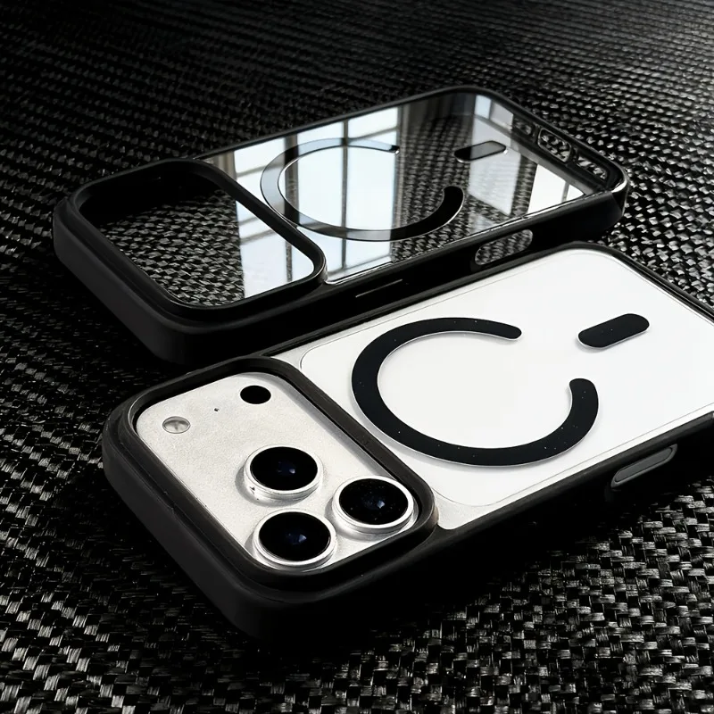 Anti-Yellowing Matte Transparent Phone Case with Magsafe Magnetic Clear Cover