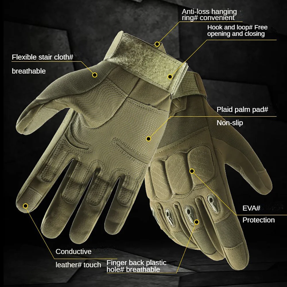 Full Finger Touchscreen Anti-slip Protective Gloves for Men Women Cycling Riding Biking Sport Workout Moto Glove W34