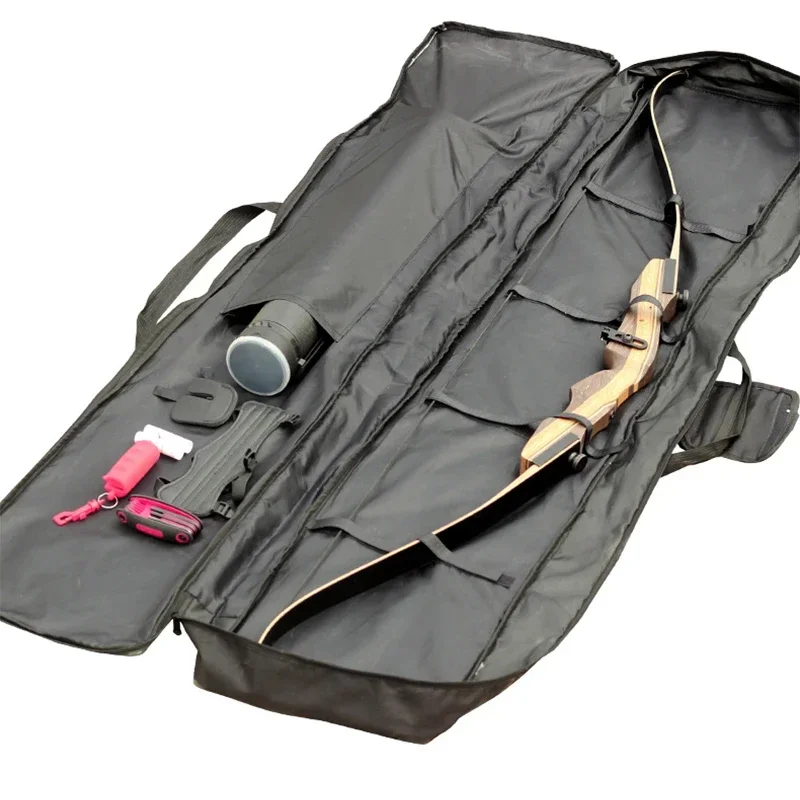 1pc Archery Hunting Canvas Bow Bag Shoulder for Recurve Bow Holder Target Shooting Carrying Case Knapsack Rucksack