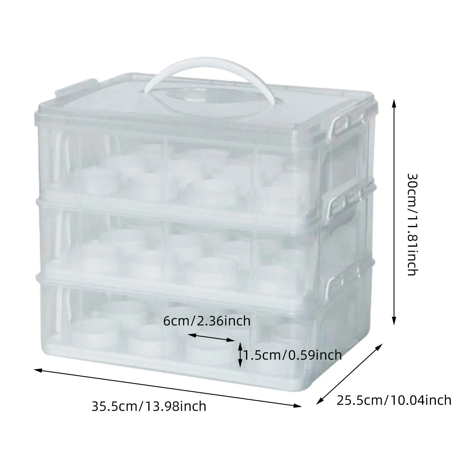2 Tier Cupcake Carrier with Handle Reusable Holds 36 Cupcakes Cupcake Holder Container for Muffin Cheesecakes Pies