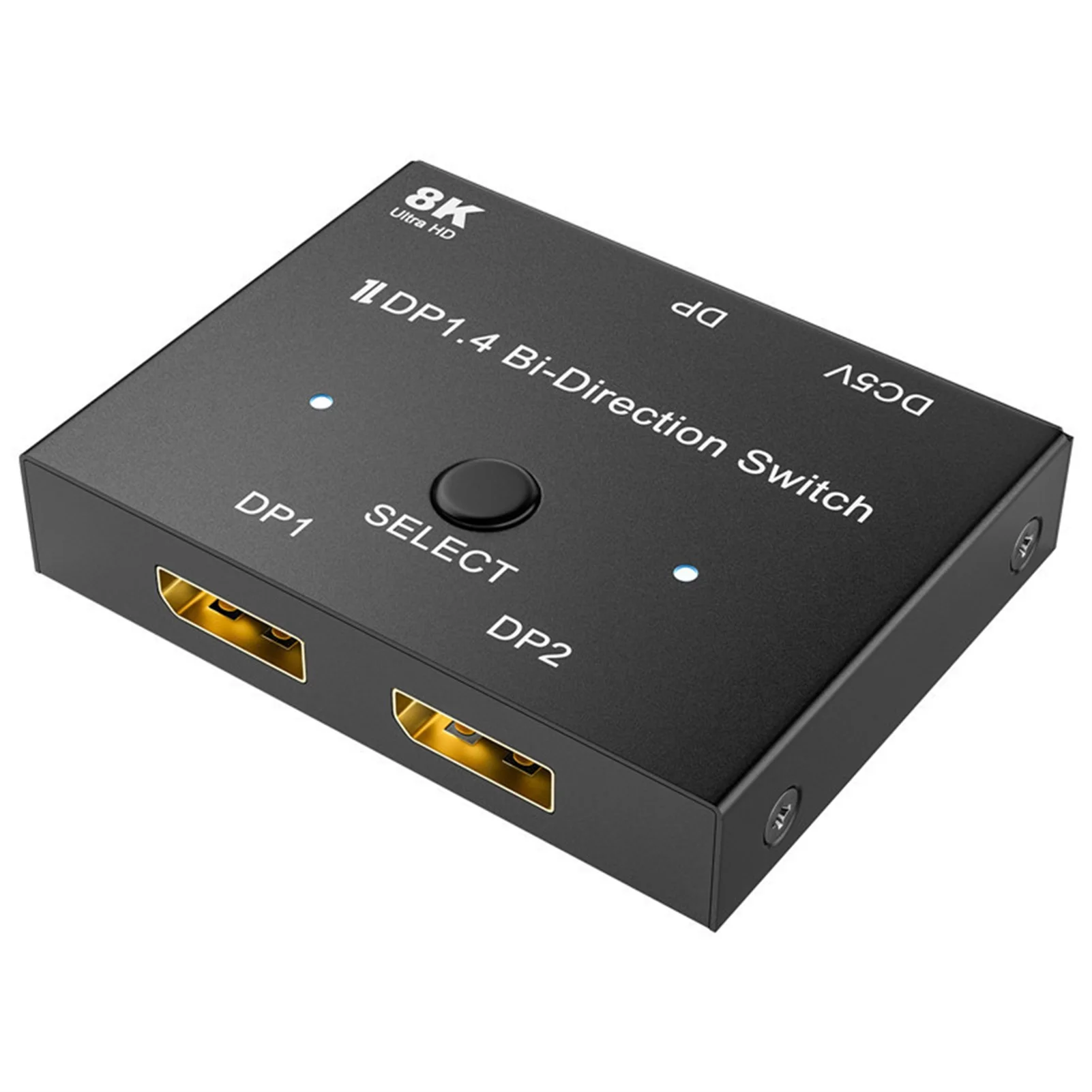 

YP 8k DP1.4 Splitter 2 In 1 Video Audio Adapter Two-Way DP Switch Adapter Support Maximum 32.4gbps Plug And Play