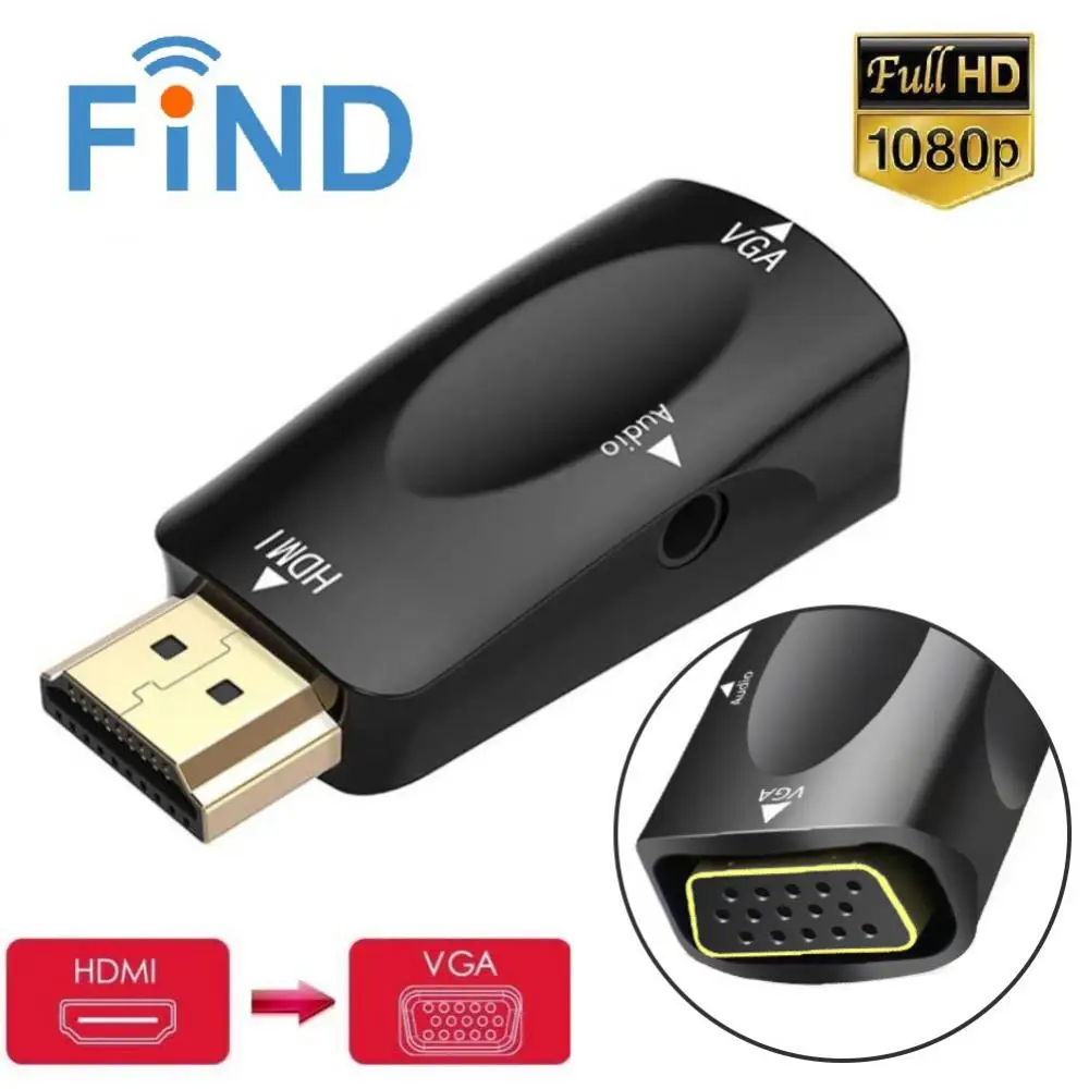RYRA-HDMI-VGA ̺ ȯ ȣȯ, - ȯ , 3.5 Mm   HD 1080P, PC Ʈ º 
