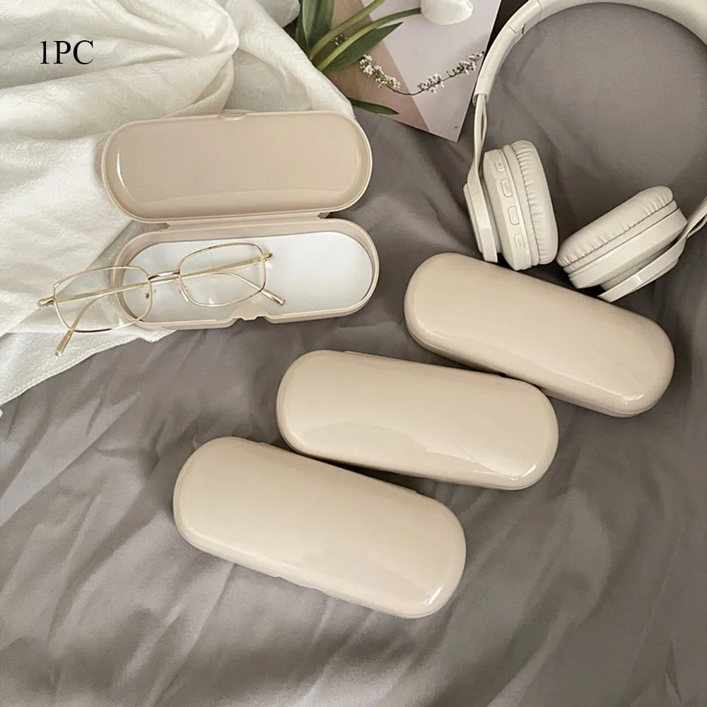

Portable Glasses Case Women Cream Colored Sunglasses Myopia Glasses Storage Box Travel Glasses Protective Organizer Eyeglass Box