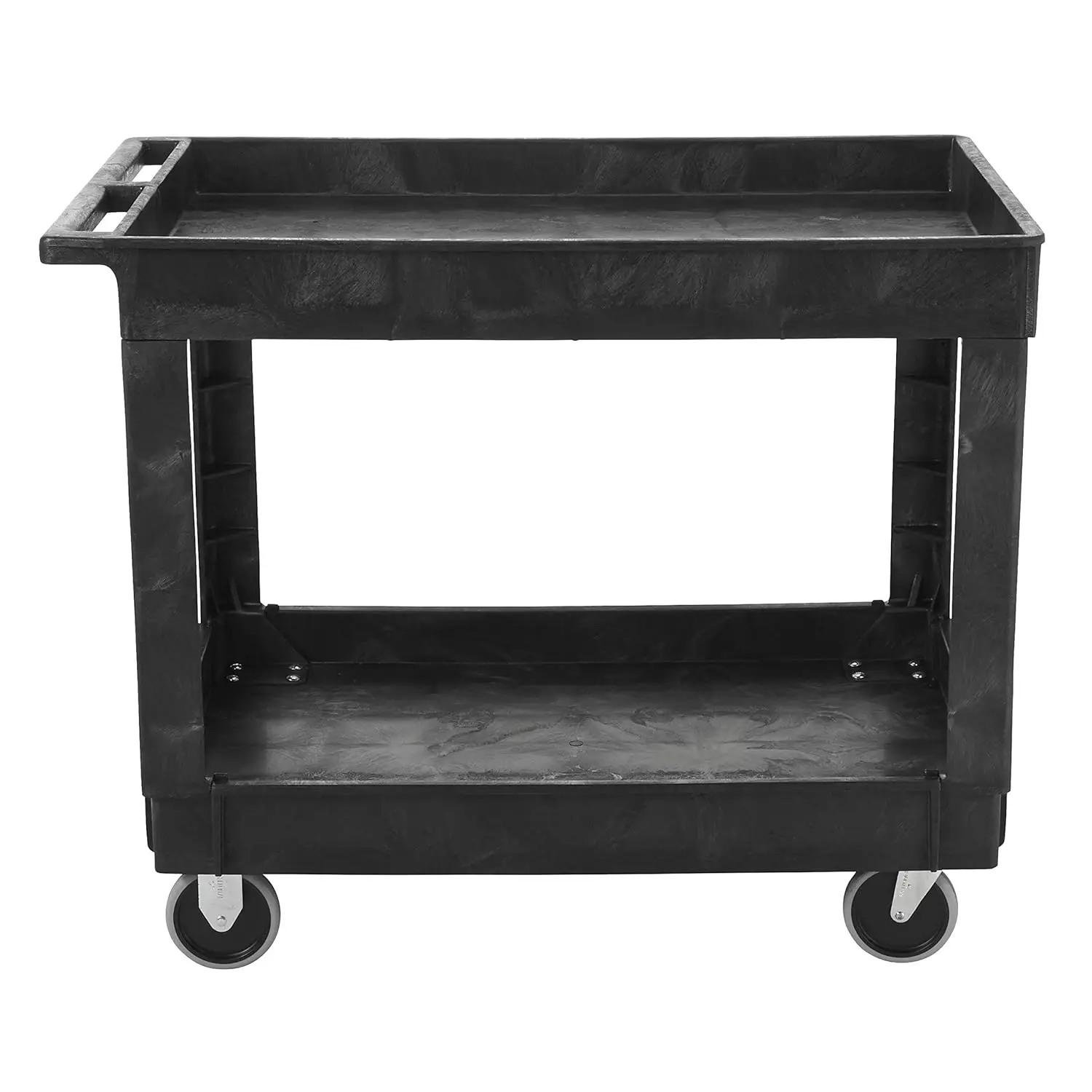 

Rubbermaid Commercial Products 2-Shelf Utility/Service Cart, Medium, Lipped Shelves, Standard Handle, 500 lbs. Capacity