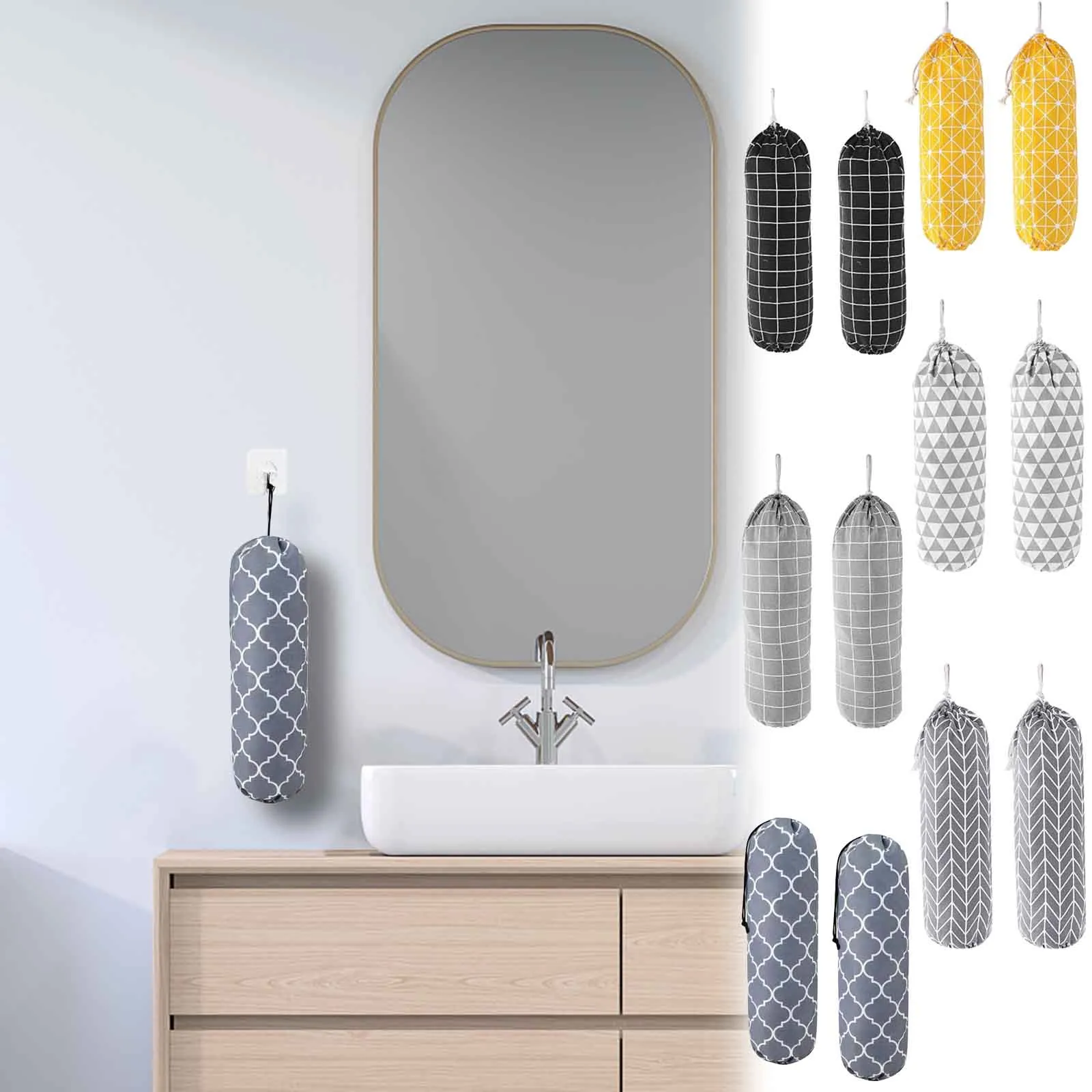 

Пластиковый держатель для пакетов, большой держатель для продуктовых пакетов, настенный органайзер для мусорных пластиковых пакетов, диспенсер для хранения покупок для дома