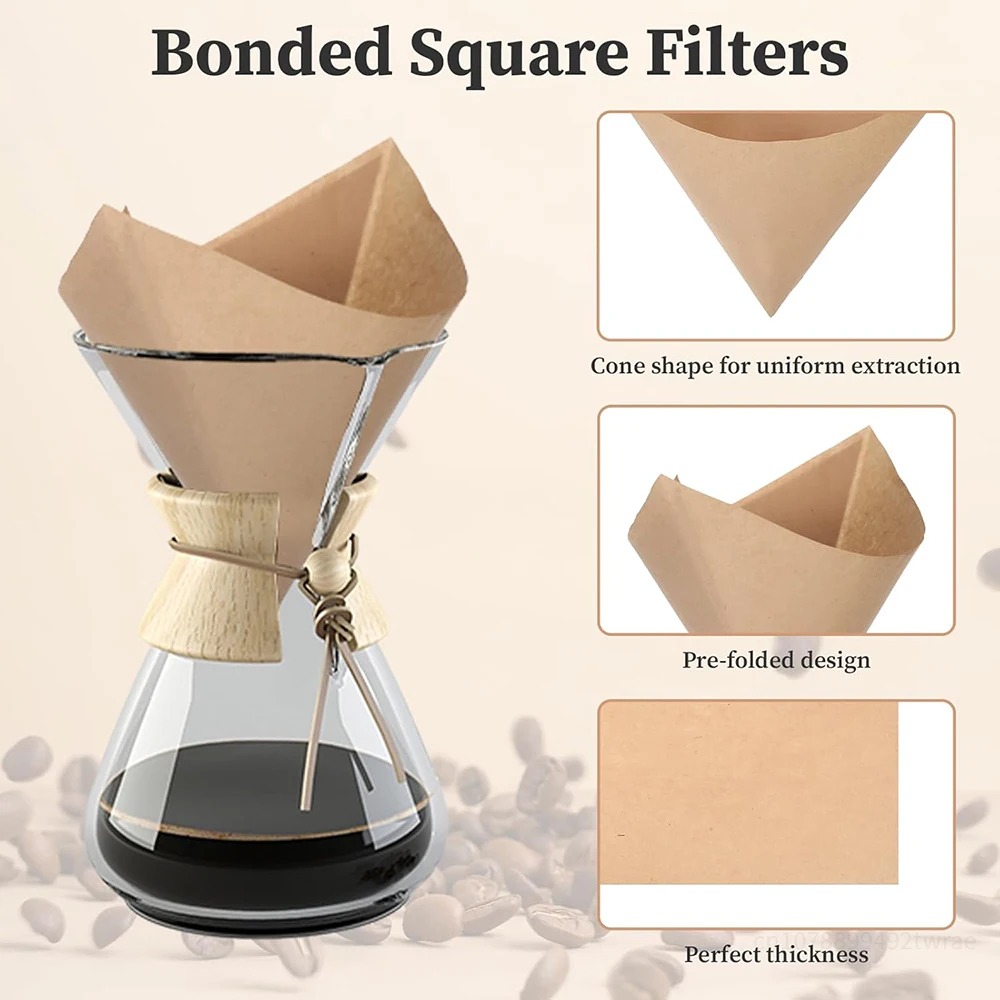 Enhanced Pre-Folded Pour Over Coffee Filters, 5-12 Cup Capacity