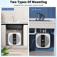 Chauffe-eau électrique de 2,5 gallons, 1500W 110V, mini réservoir sous évier, chauffe-eau instantané avec soupape de décharge de pression 5