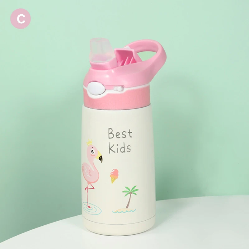 Botellas de agua de unicornio para niñas, taza con paja y bloqueo de  seguridad, botella de agua rosa para interiores y exteriores, 400 ml, para  niños