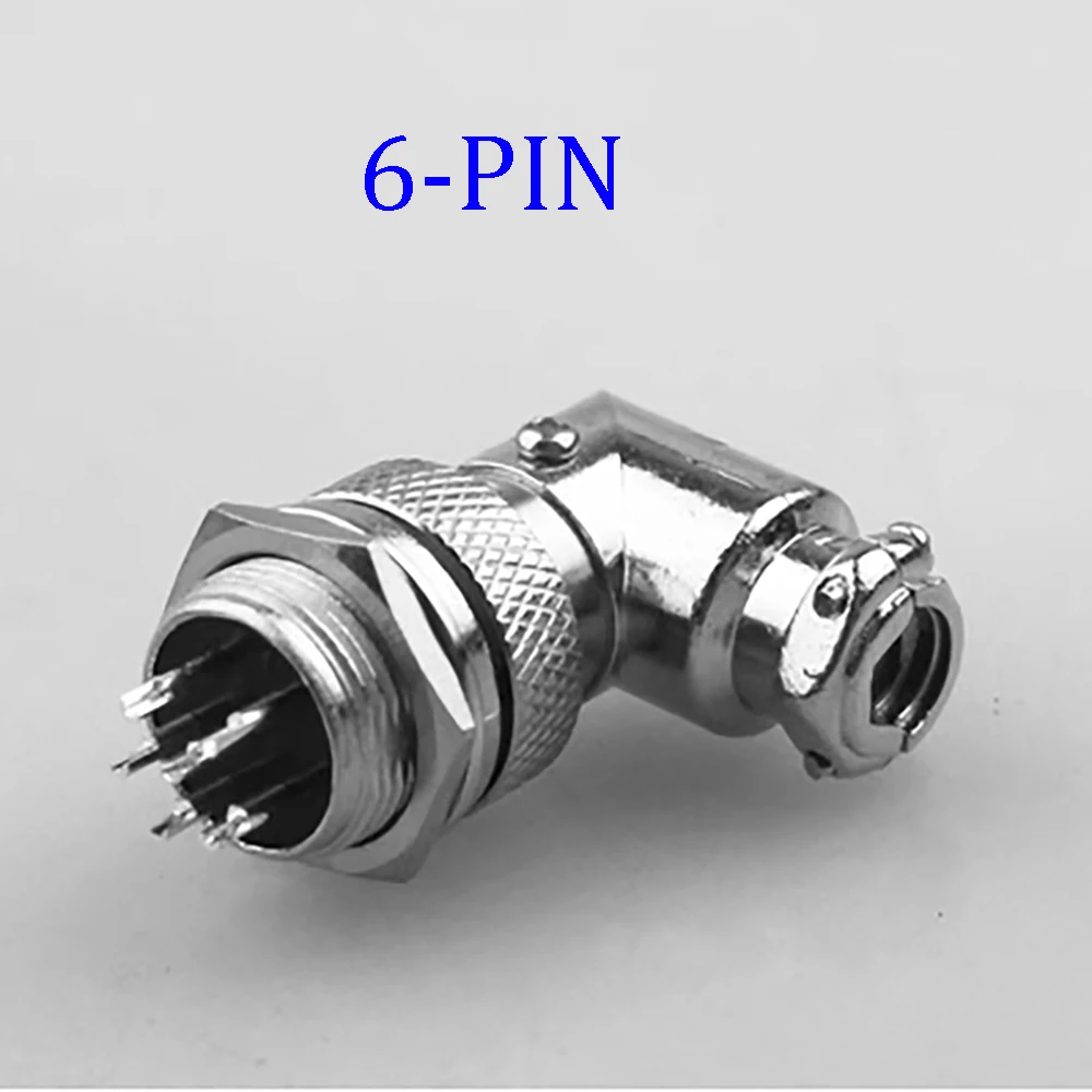 2 Set 8-Pin GX-16 Right Angle Microphone Connectors – For Charger, Aviation Radio, Panel Mount