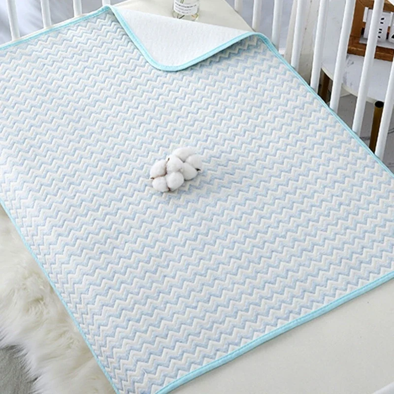 4 Layers Waterproof Baby Diapering Changing Pad Ripple Pattern Crib Urine Mats Reusable Infant Toddler Bedding Accessories diaper changing pad,diaper changing mat,mattress urine mat