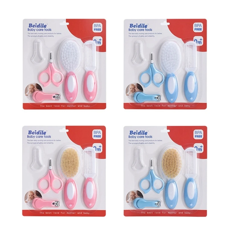 

Baby Essential Care Tools Set for Infant Toddlers Gentle Head Hands Grooming Set