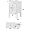White Nightstand Set of 2, Nightstands with 2 Drawers, Bed Side Table/Night Stand, Small Nightstand for Bedroom 3