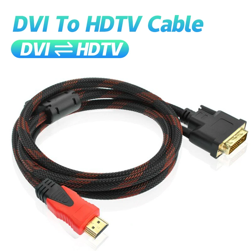 DVI TO HDTV CABLE HDTV TO DVI DVI D Male To HD Compatible Cable High Speed Compatible Digital Audio Cable dvi to hdtv cable