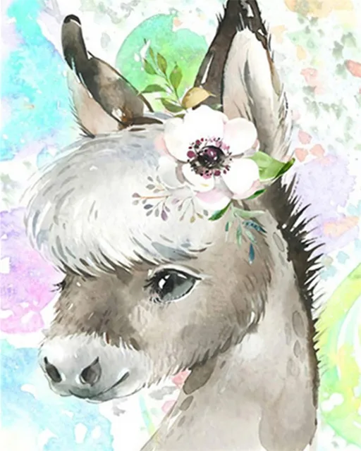 Donkey cute nursery painting by numbers Hobby Paint