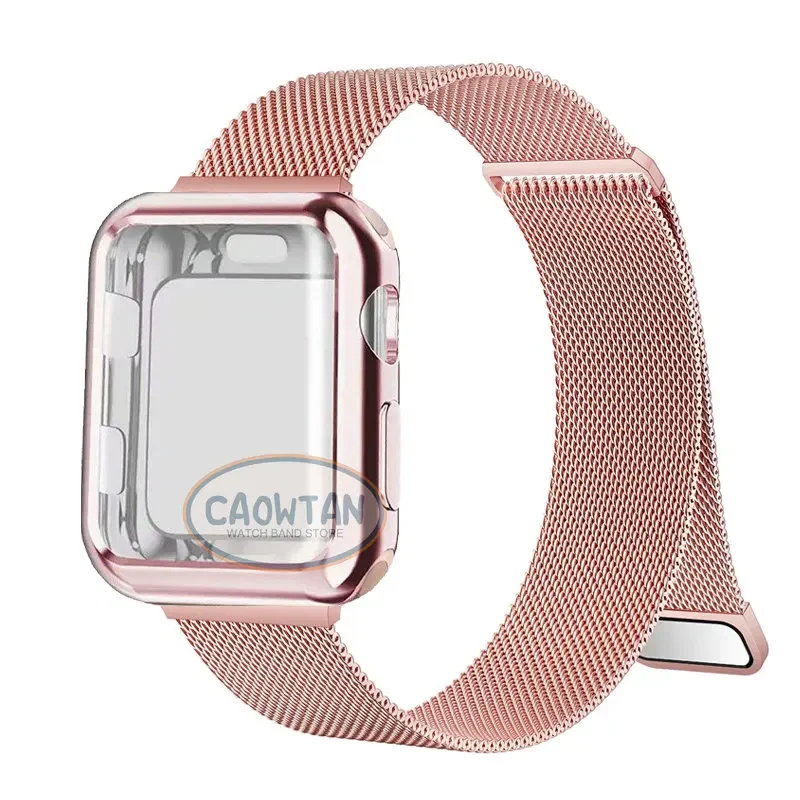 Elegant Milanese Apple Watch Band with TPU Screen Protector