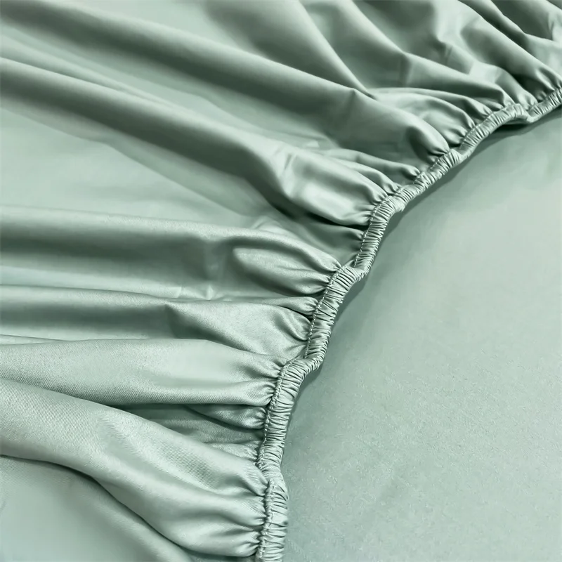High End Egyptian Cotton Fitted Sheet Solid Color Bed Linen Sheets Elastic Band Mattress Cover 400TC Soft Breathable 140/160/180 5