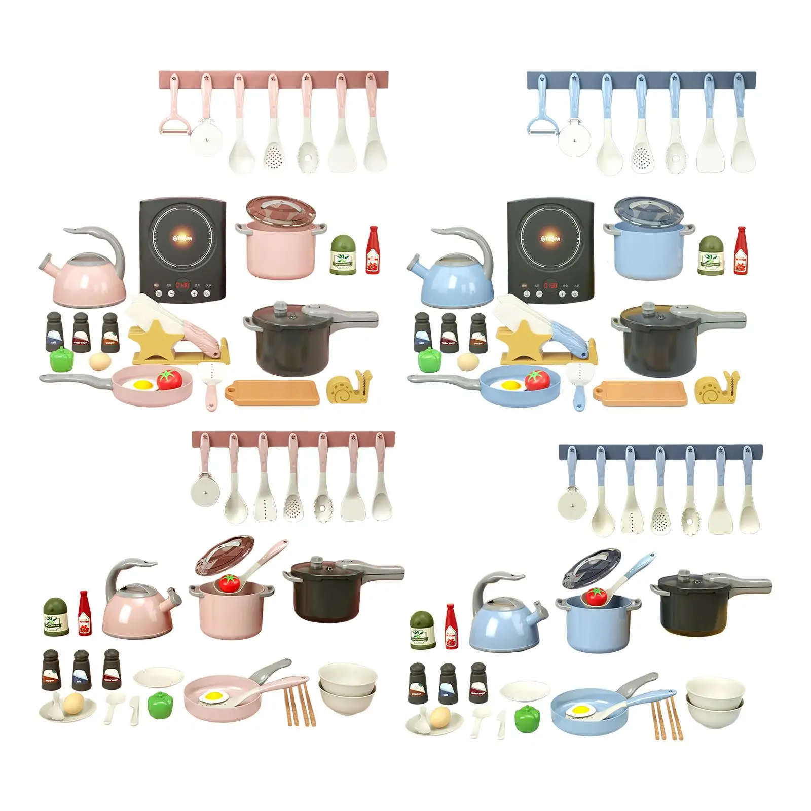 

Kitchen Playset Learning and Educational Pretend Game Pretend Cooking Toy for Birthday Gift Toddler Children Girls Boys Kids