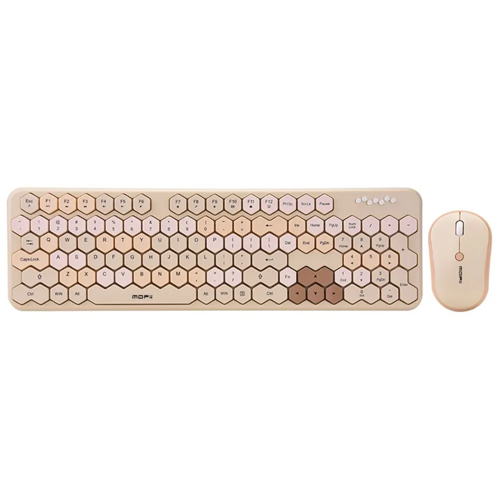 MOFII HoneyS Irregular Keys Wireless Diamond Keyboard and Mouse Combo Cute Fashion Office Keyboards ForPC, Laptop, Desktop