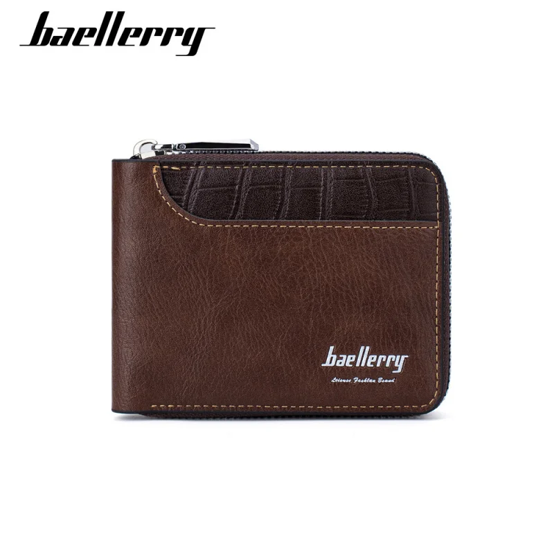 New men's short wallet retro multi slot zipper card bag