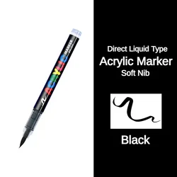 Vibrant 16 - Color Acrylic Paint Brush Pens for Creative DIY Art Projects (Black Marker)