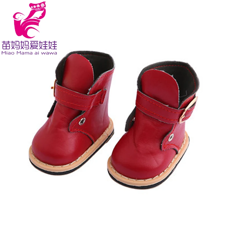 Doll Shoes 7 Cm Leather Boots for 43 Cm Baby Doll 18 Inch Girl Toy Boots Accessories