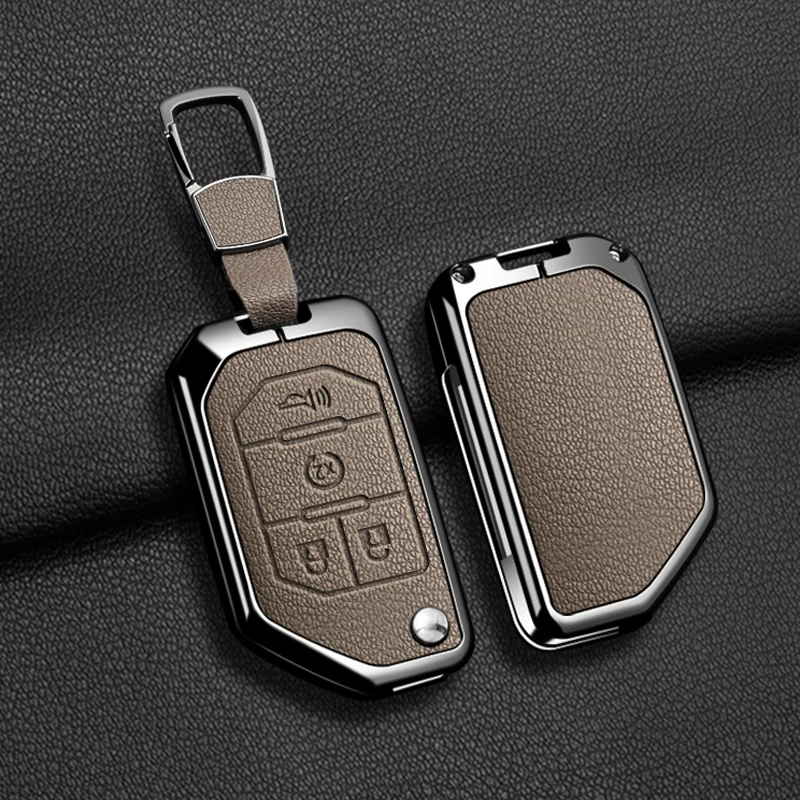 Zinklegierung Leder Autoschlüssel-Hülle für Jeep Wrangler JL JLU Rubicon Gladiator JT Sahara JLU 2018 2019 2020 2021 2022 2023 – Detail 22