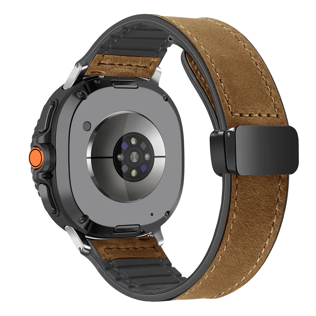 Magnetic Buckle Leather Silicone Watch Band Bracelet