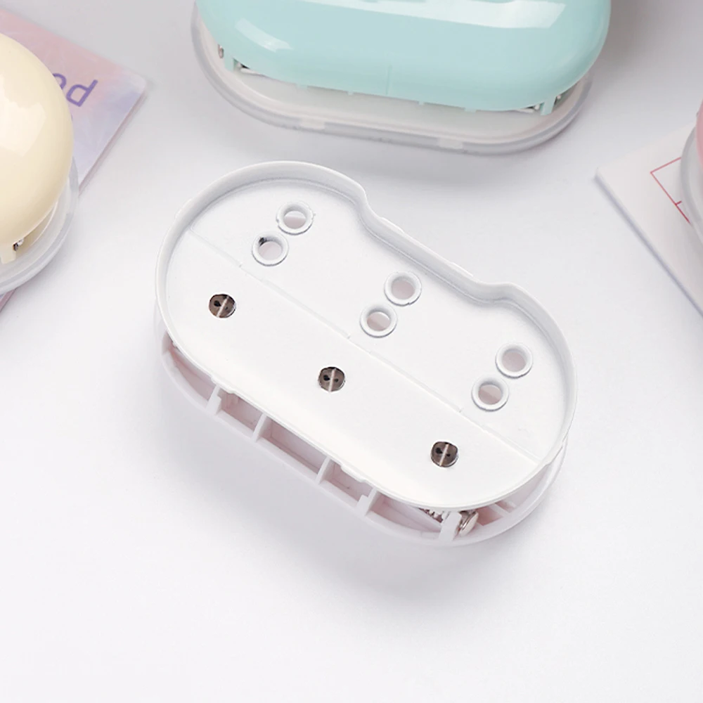 KW-triO 3-Hole Paper Punch Handheld Mini Loose Leaf Paper Puncher Support 5.5mm Aperture 5 Sheet Capacity for Notebook