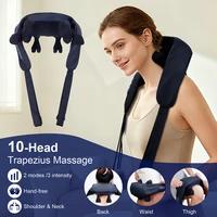 Strong 10-Heads Hand Pinching Neck And Shoulder Massager Wireless Trapezius Back Waist Neck Cervical Kneading Massage Shawl 2