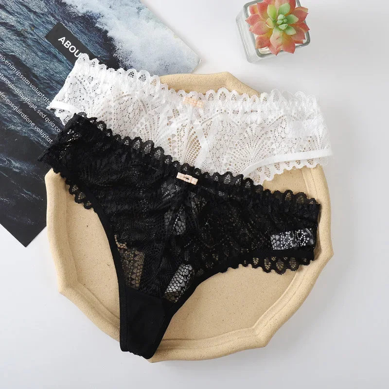 1/2 PCS Women's Lace Thongs Lingerie Intimates Woman T-back Soft T-panties Designed Tangas Mujer Sexy String Panties Thongs Sexy women panties female underwear lace panties womens underwear