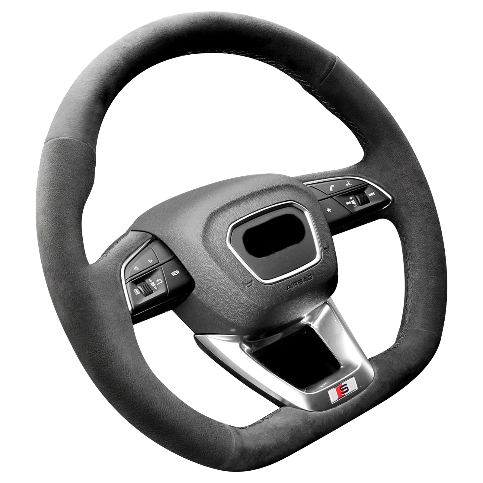 

Alfanxi Hand Stitch Alcantara Steering Wheel Cover Compatible with Audi Q3 Q5 SQ5 SQ5 Sportback Q7 SQ7 Q8 SQ8