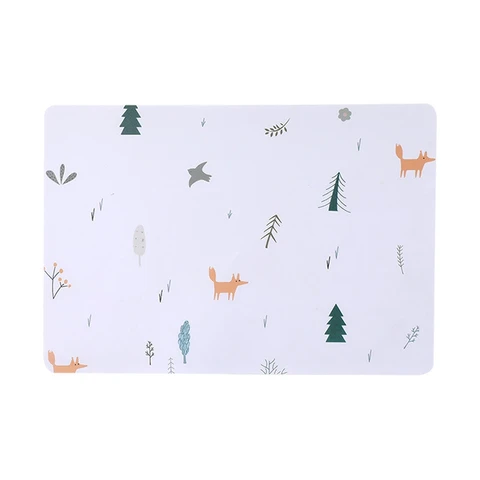 Printed Placemats Table Mat Resistant Heat Non-Slip Placemat Home Washable Bowl Cup Mat Photo Prop Kitchen Decoration