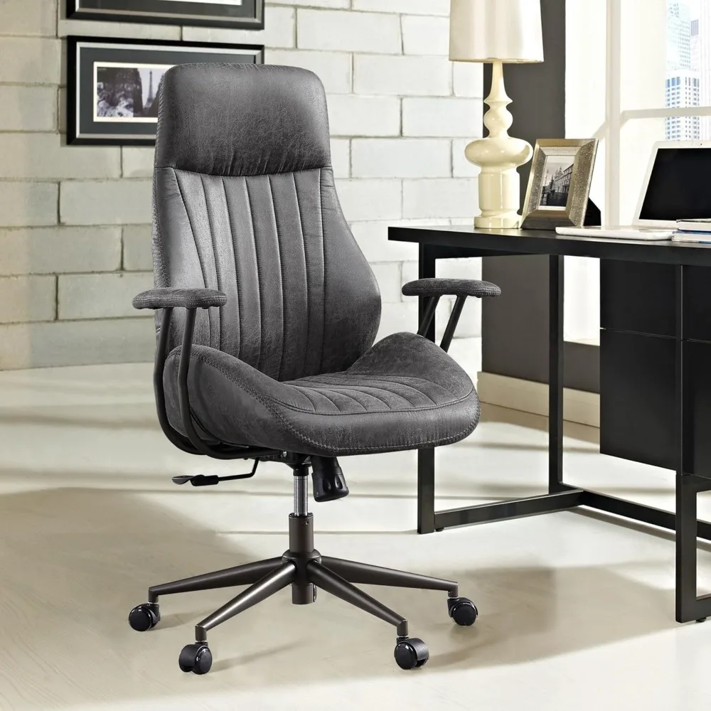 

Office Chair with Lumbar Support,Ergonomic Desk Chair with Wheels and Arms,High Back Computer Chair for Home (Grey)
