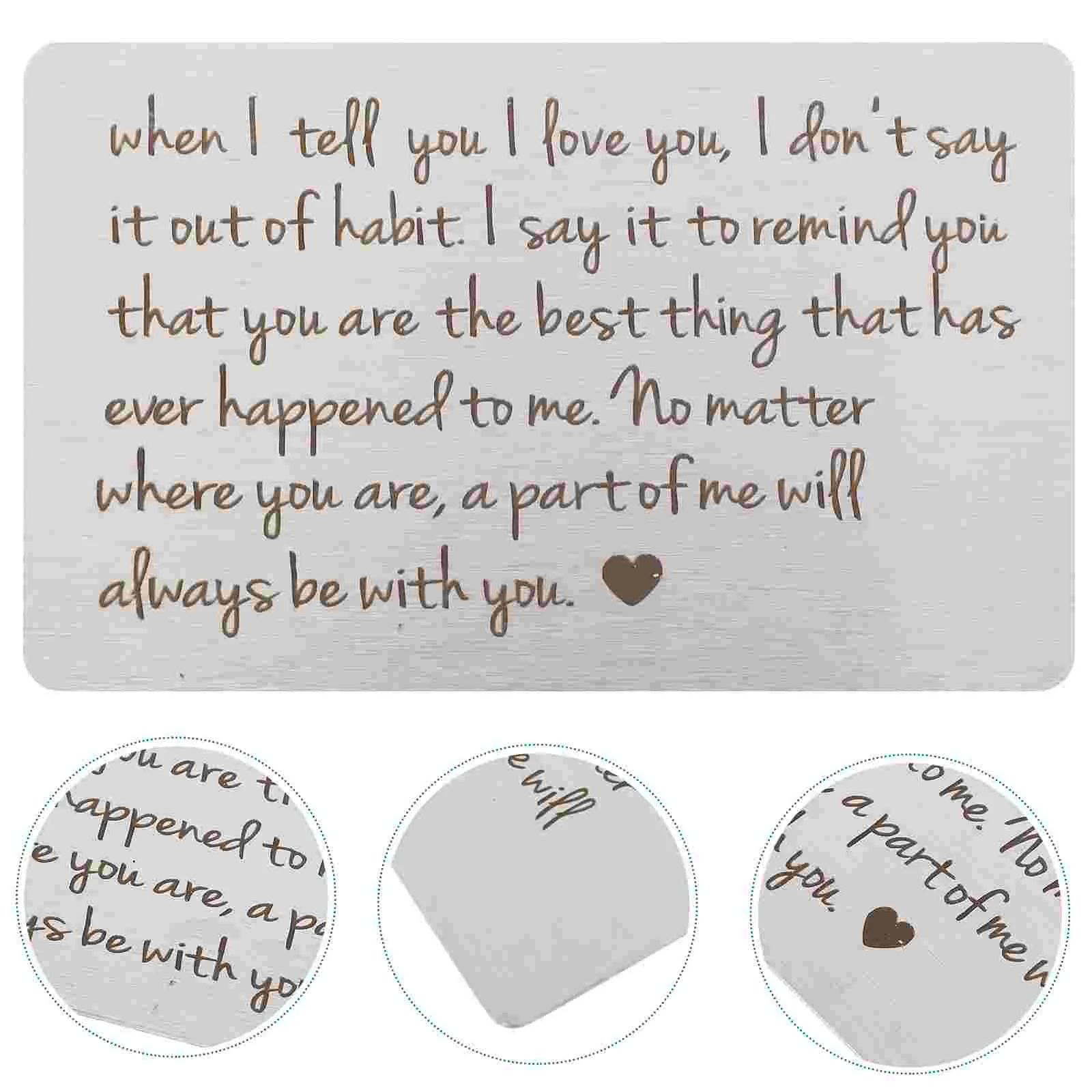 

Stainless Steel Wallet Cards for Boyfriend Aluminum Engraved Purses Gift Insert Inserts