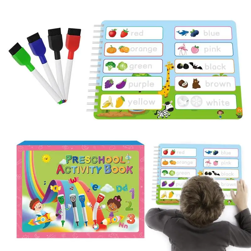 

Preschool Handwriting Learning Book Practice Book Handwriting Doodle Board With Erase Markers Busy Book Handwriting Book Fine