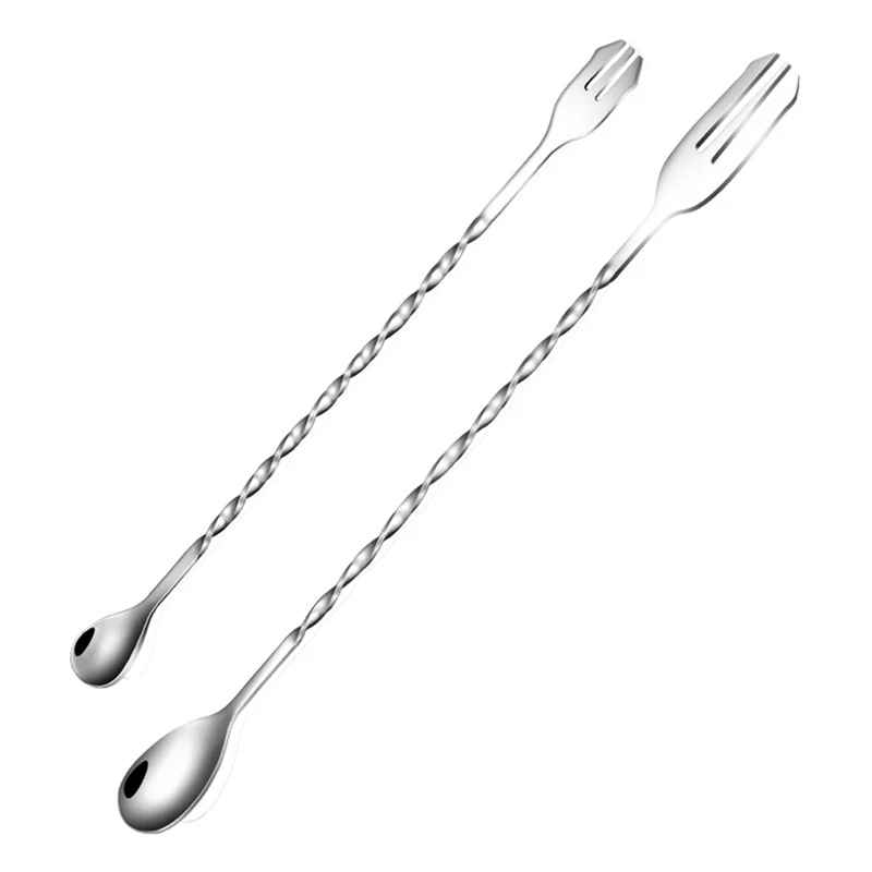 Creative Long Spiral Handle Cocktail Stirring Spoon Stainless Steel Whisky Wine Mixing Spoon Shaker Cocktail Stirrer Bar Tools