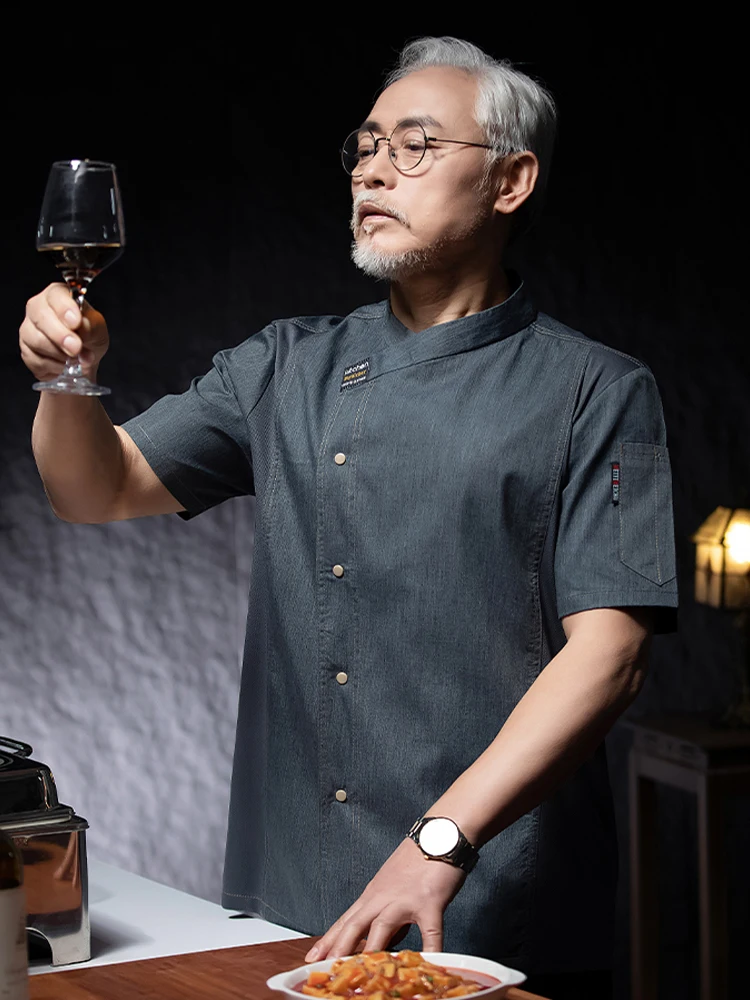 Chef Jacket Cook Hotel Restaurant Canteen Cake Shop Cafe Cooking Costume Food Service Kitchen Work Uniform Adult