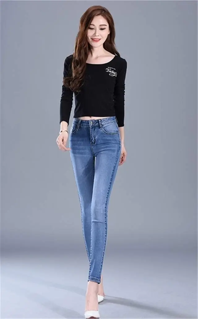 Title 6, Jeans da donna a vita alta con elastico, vestib...