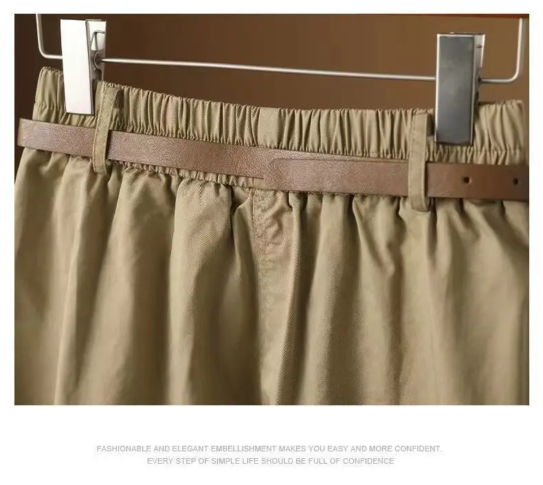 Korean version Summer High waisted Skirt 2026 New Female Solid color Loose Casual Workwear Pocket Half body A-line Skirts