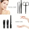 7 in 1 Nail Clippers and Beauty Tool Portable Set, Martensitic Stainless Steel Manicure Set, with Gray Leather Bag, Suitable for 3