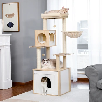 Cat Tree with Litter Box Enclosure 1