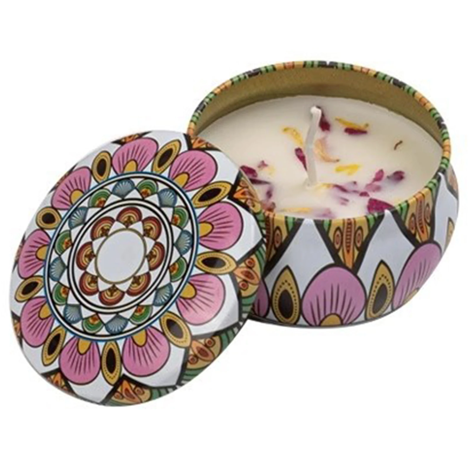 Blooming Essence Scented Soy Candle in Elegant Iron Tin - Aromatherapy Candle for Birthdays, Home, or Wedding Decoration