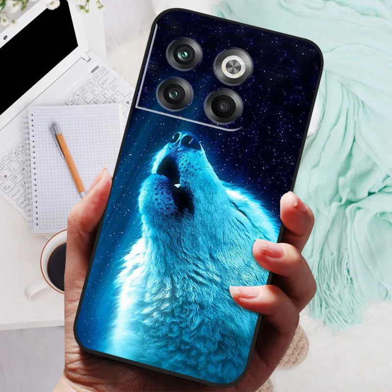 Stylish Black Lion and Wolf Silicone Soft Phone Case - Protective Shell