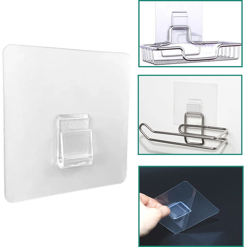 Transparent Wall Hooks Strong Self Adhesive Kitchen bathroom Storage