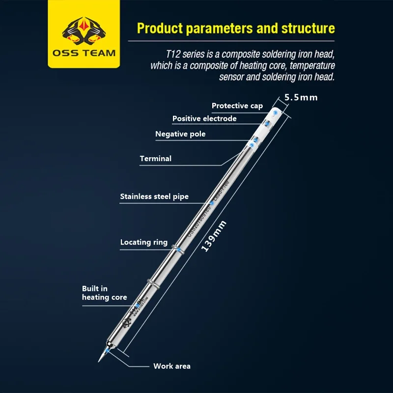 OSS TEAM T12 Soldering Iron Tip T12-X Tips BLS/BJS/SKUS/KU/SUK/LS/ILS Tip For T12 Soldering Station High Quality Quicko Tips