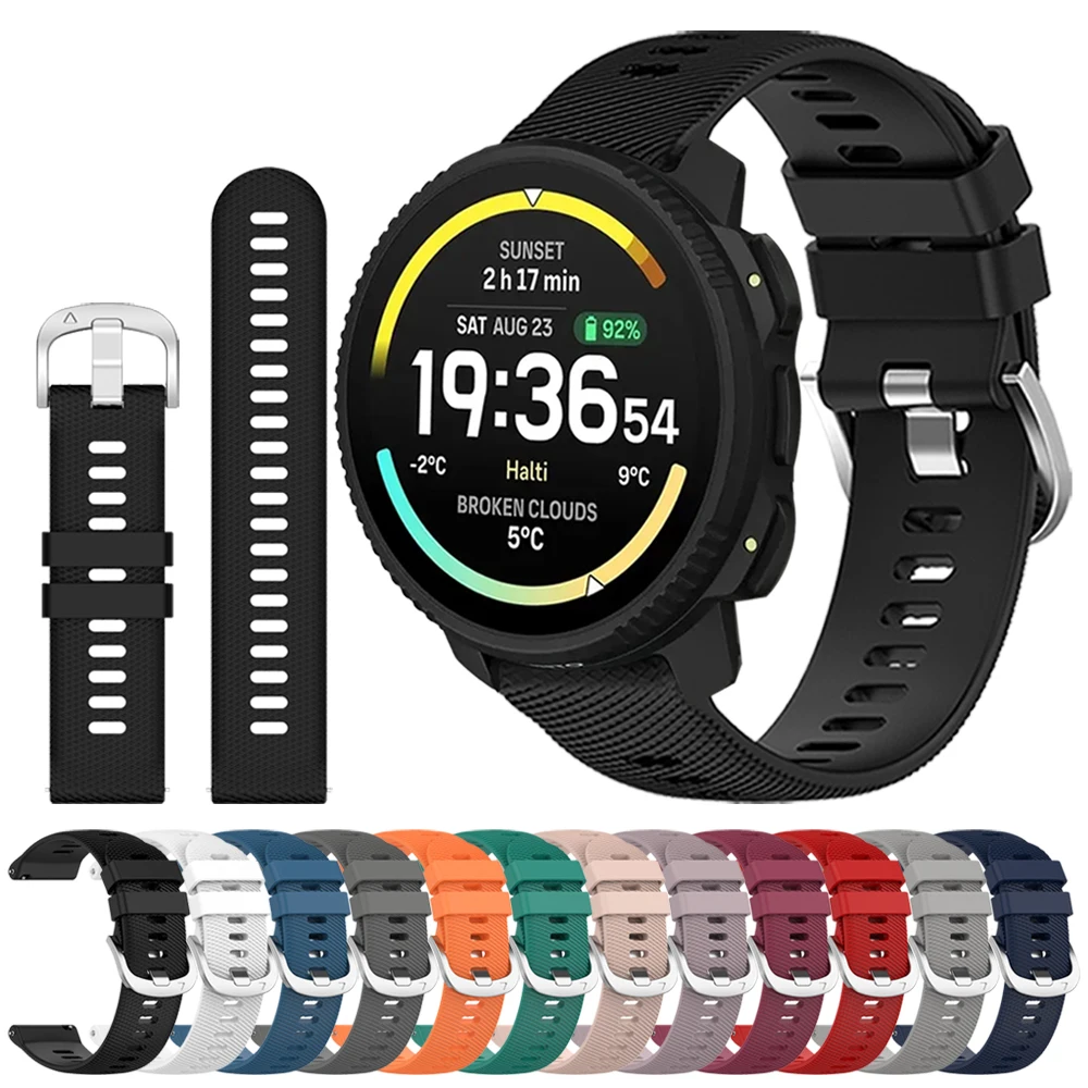 Premium 22mm Silicone Soft Watch Strap - Adjustable Bracelet Correa
