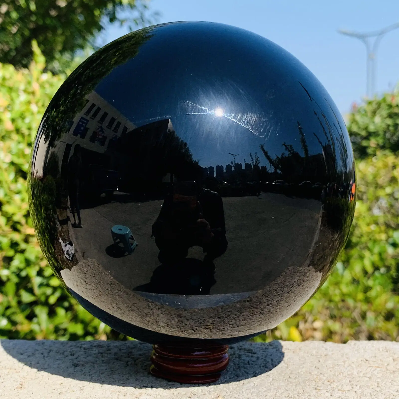 Natural Black Obsidian Sphere Crystal Ball Healing Stone Home Office Table Ornaments Holiday Gifts 6