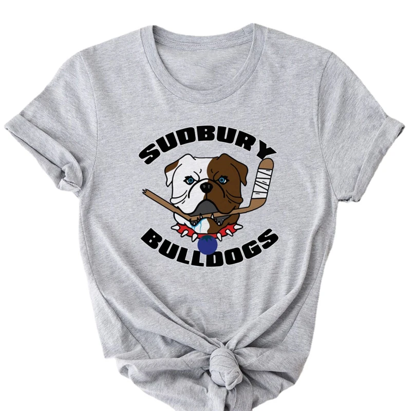 Shoresy Sudbury Bulldogs T Shirt Women Cartoon Animale Vintage